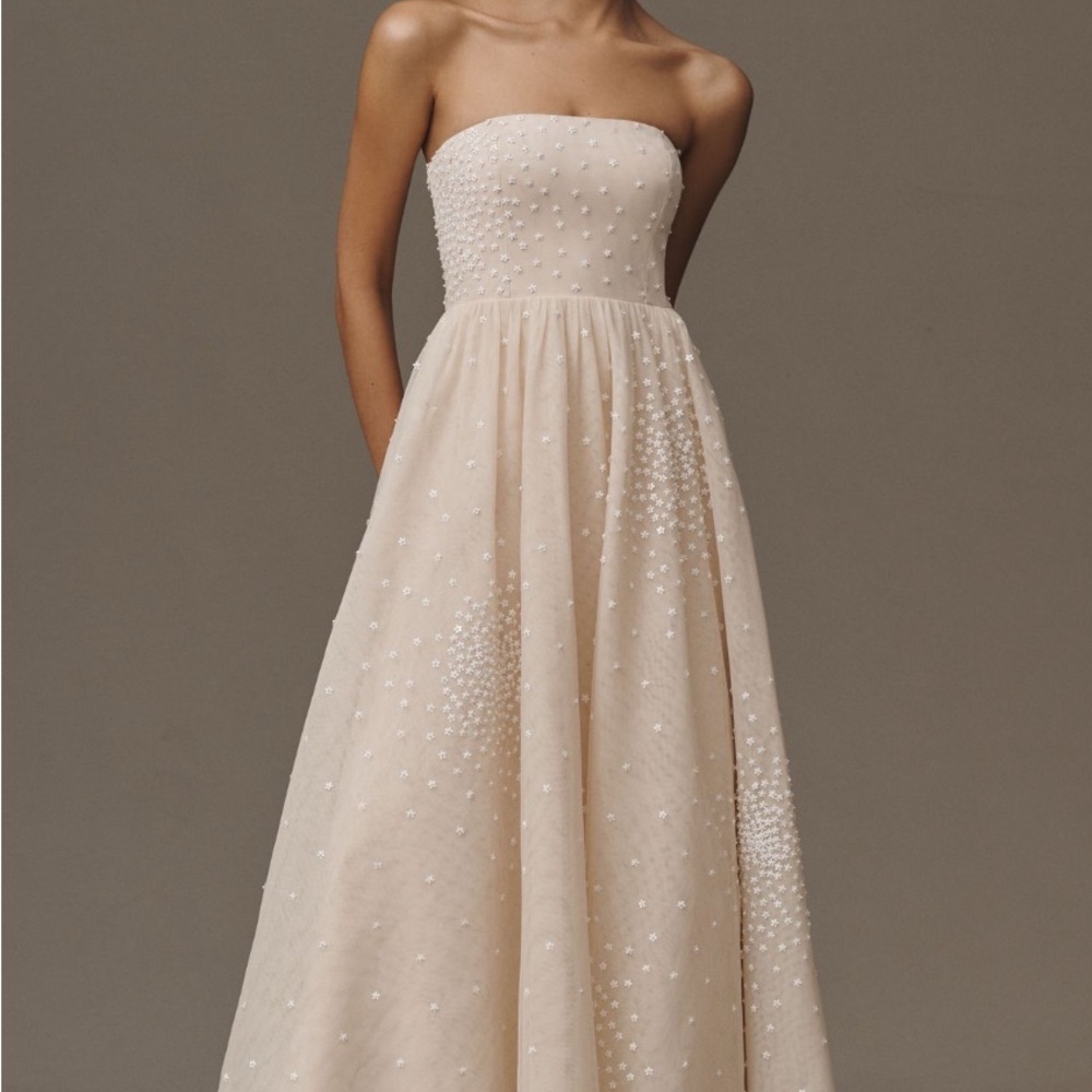 BHLDN Cream Strapless Gown for Weddings